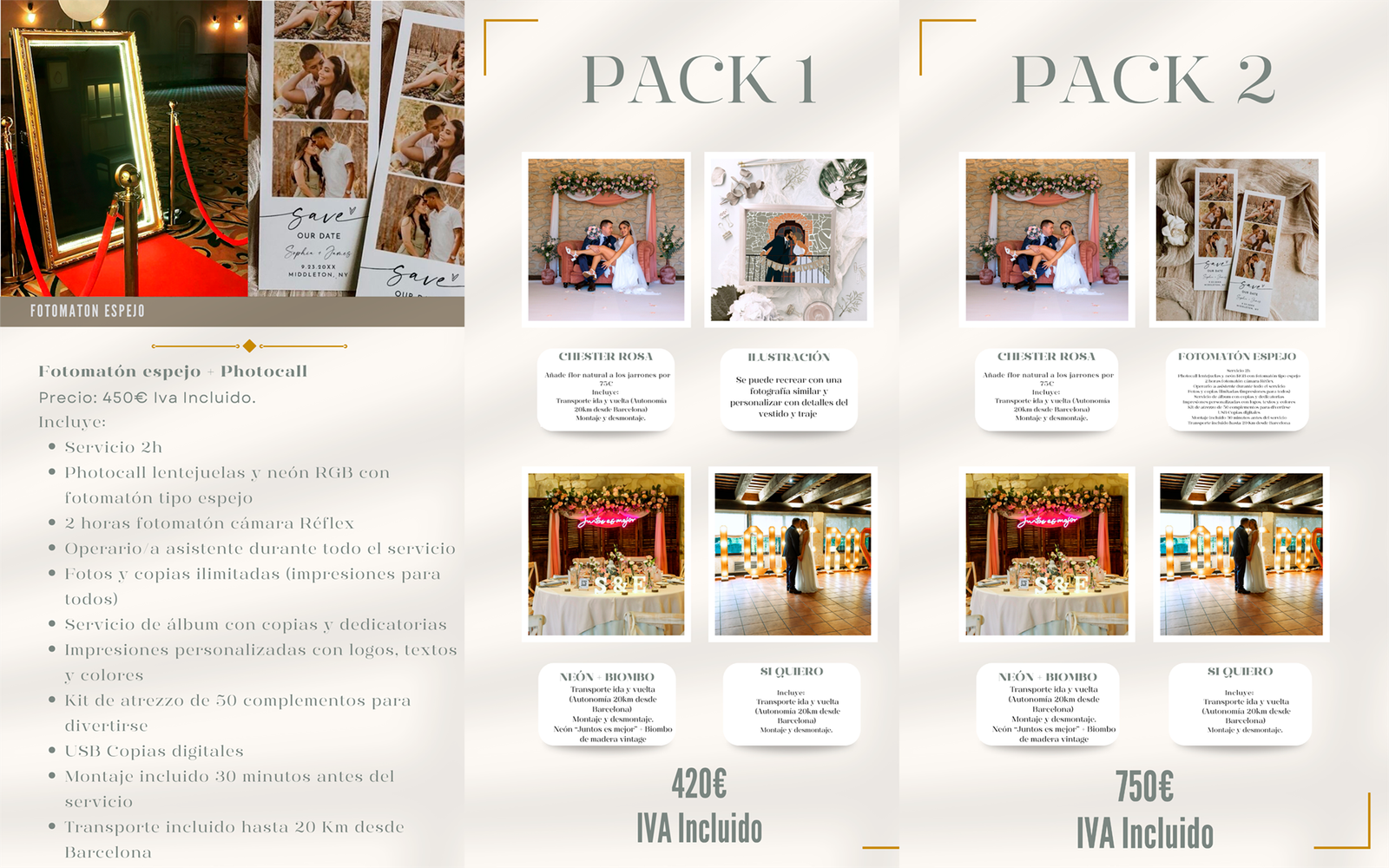 Promociones y Packs Boda